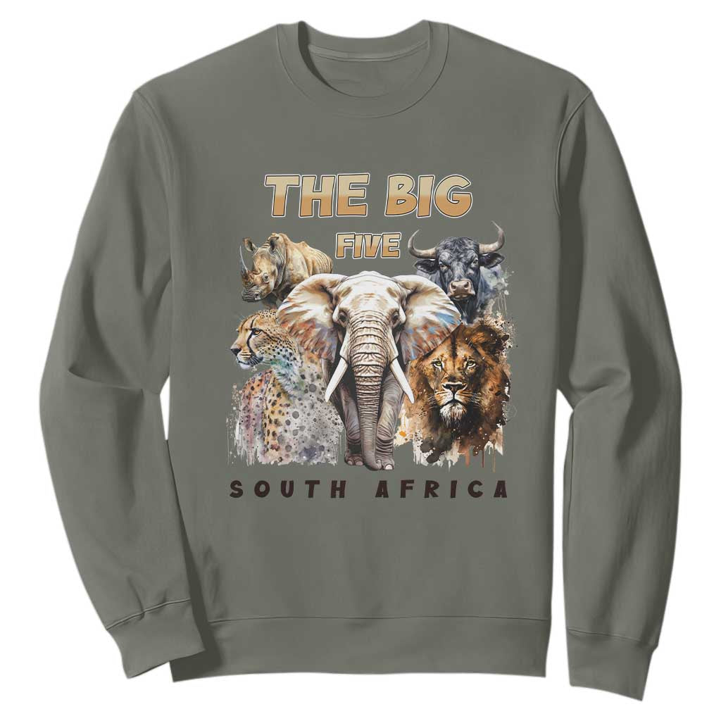 The Big Five South Africa Sweatshirt Elephant Lion Rhino Buffalo Leopard Animals Safari Wildlife
