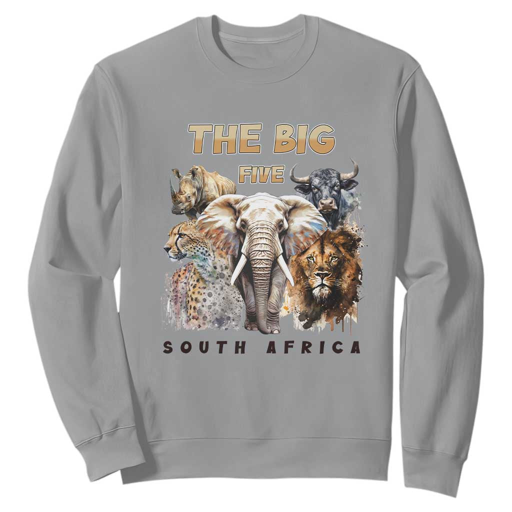 The Big Five South Africa Sweatshirt Elephant Lion Rhino Buffalo Leopard Animals Safari Wildlife