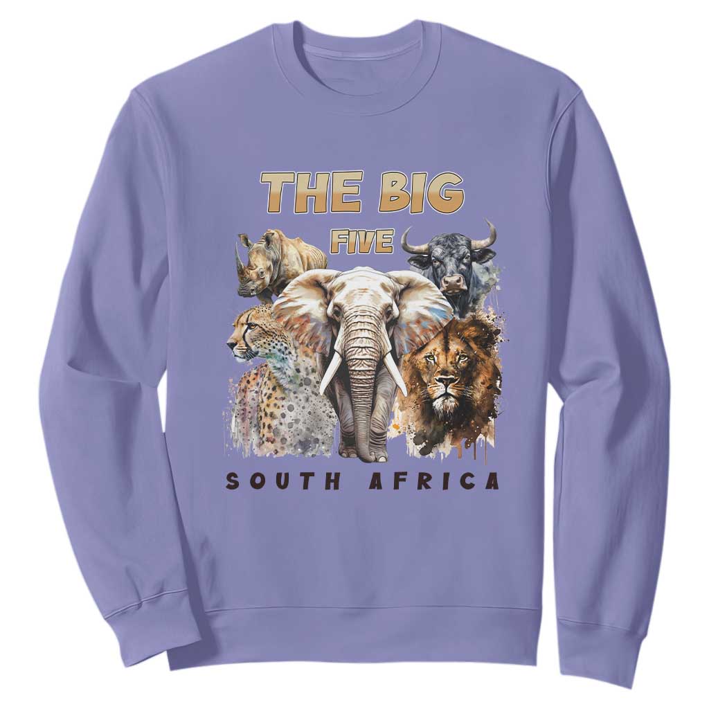 The Big Five South Africa Sweatshirt Elephant Lion Rhino Buffalo Leopard Animals Safari Wildlife