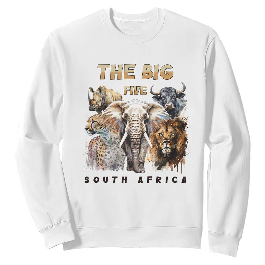 The Big Five South Africa Sweatshirt Elephant Lion Rhino Buffalo Leopard Animals Safari Wildlife