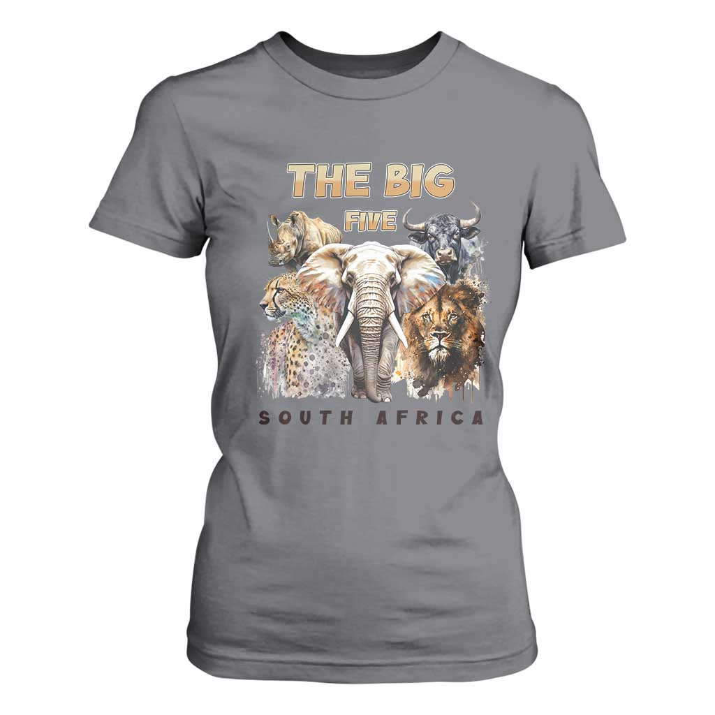 The Big Five South Africa T Shirt For Women Elephant Lion Rhino Buffalo Leopard Animals Safari Wildlife