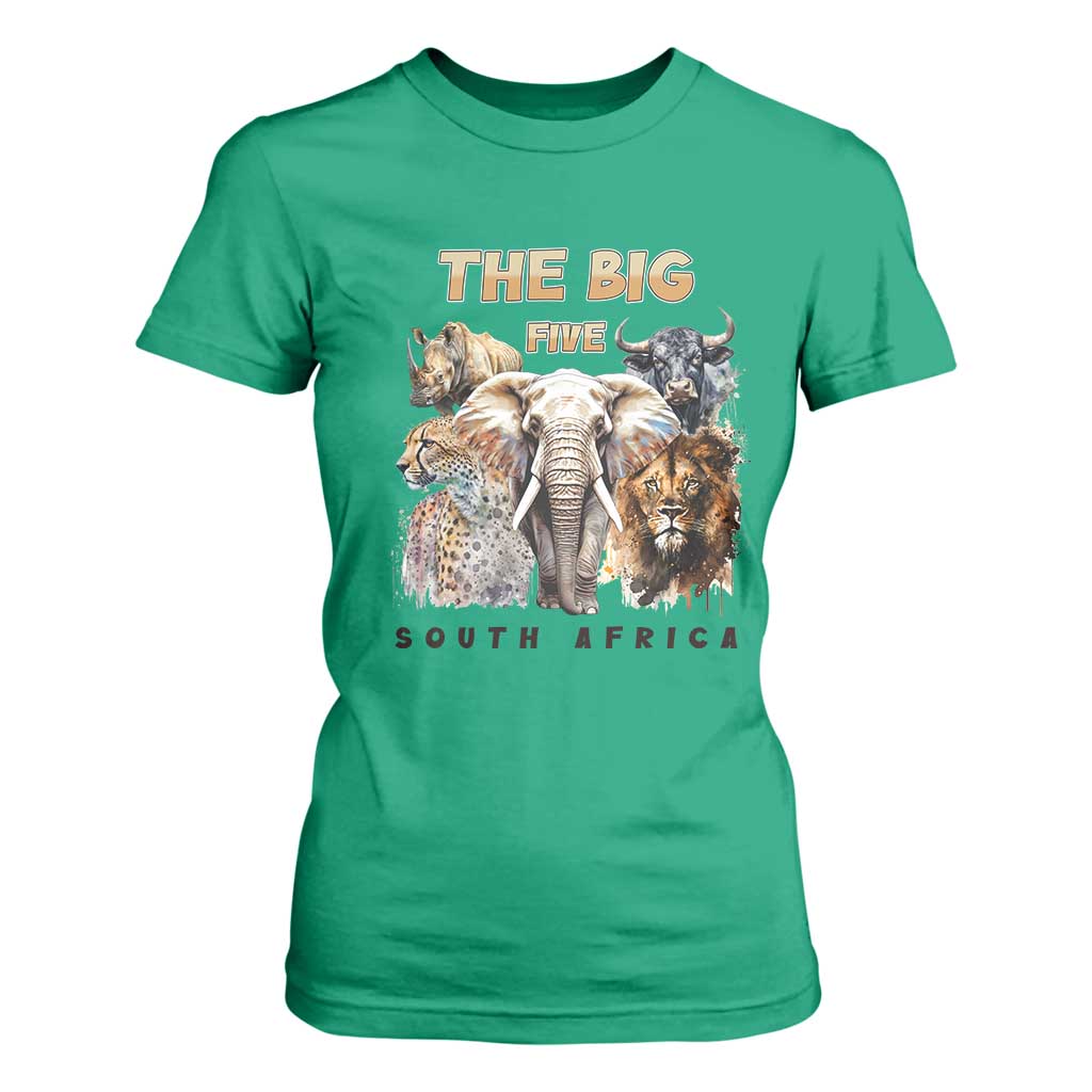 The Big Five South Africa T Shirt For Women Elephant Lion Rhino Buffalo Leopard Animals Safari Wildlife