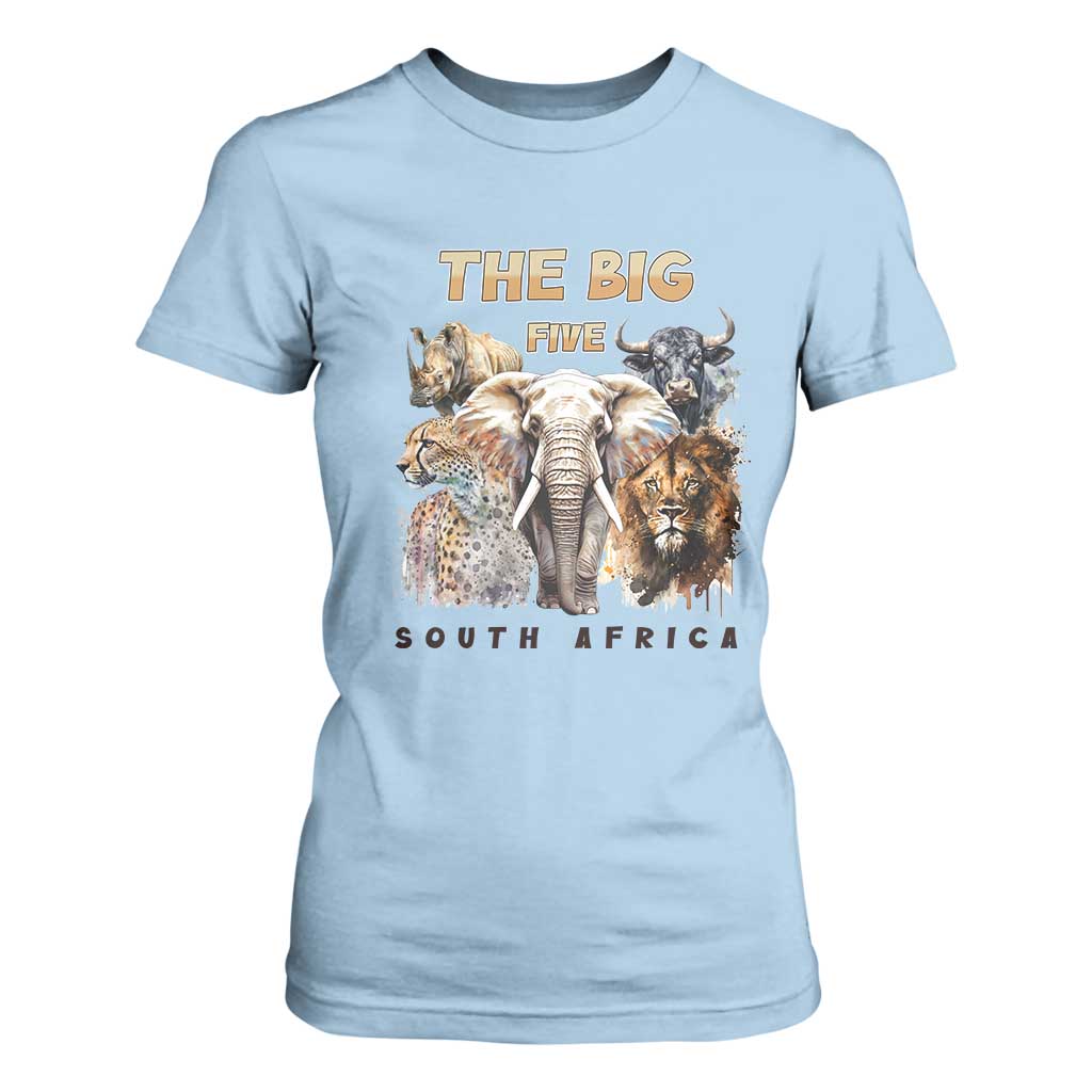 The Big Five South Africa T Shirt For Women Elephant Lion Rhino Buffalo Leopard Animals Safari Wildlife
