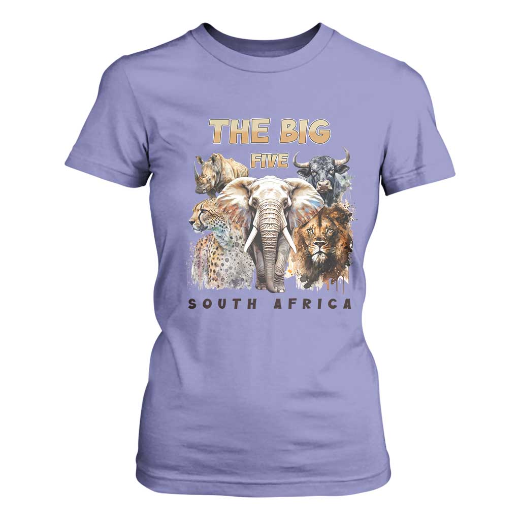 The Big Five South Africa T Shirt For Women Elephant Lion Rhino Buffalo Leopard Animals Safari Wildlife