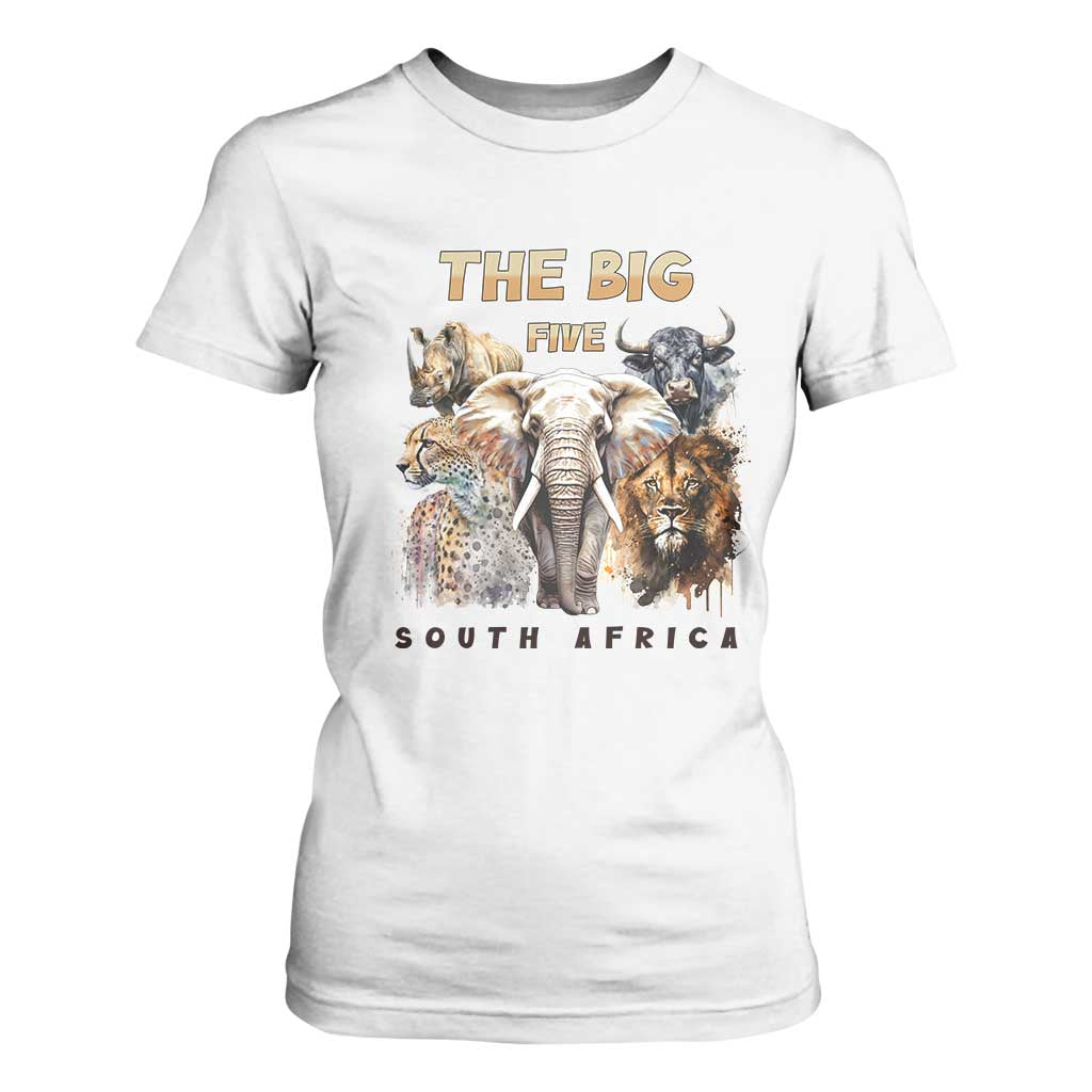 The Big Five South Africa T Shirt For Women Elephant Lion Rhino Buffalo Leopard Animals Safari Wildlife