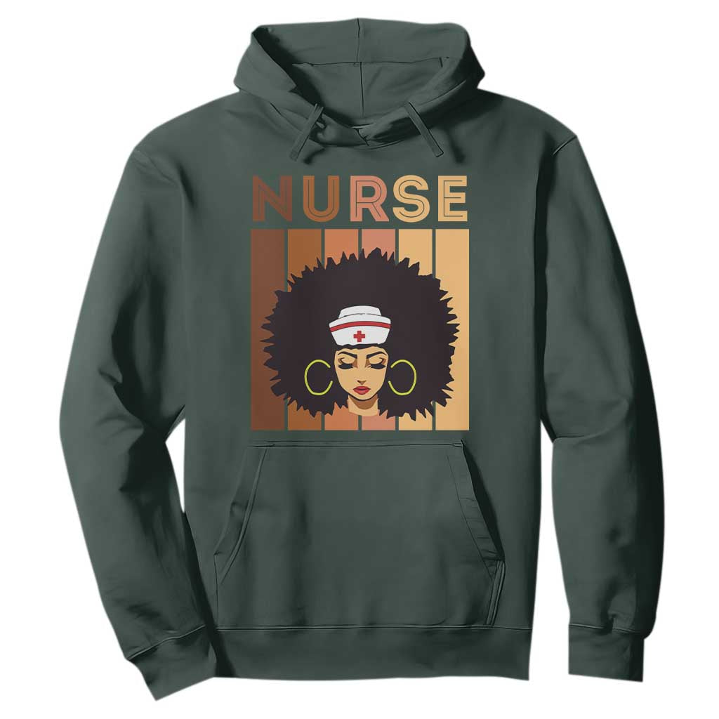 Black Nurse Hoodie Magic Afro Melanin RN Woman