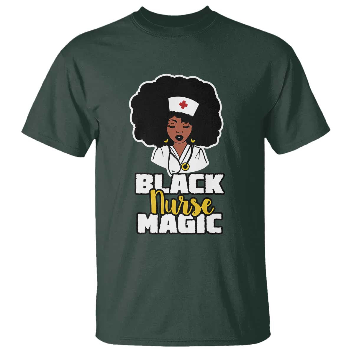 Black Nurse Magic T Shirt Afro Melanin RN Nursing Woman