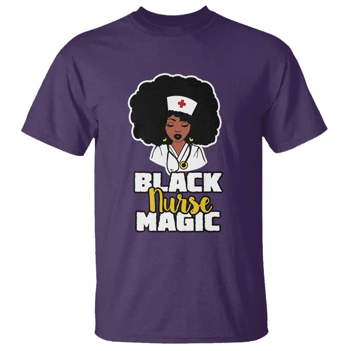 Black Nurse Magic T Shirt Afro Melanin RN Nursing Woman
