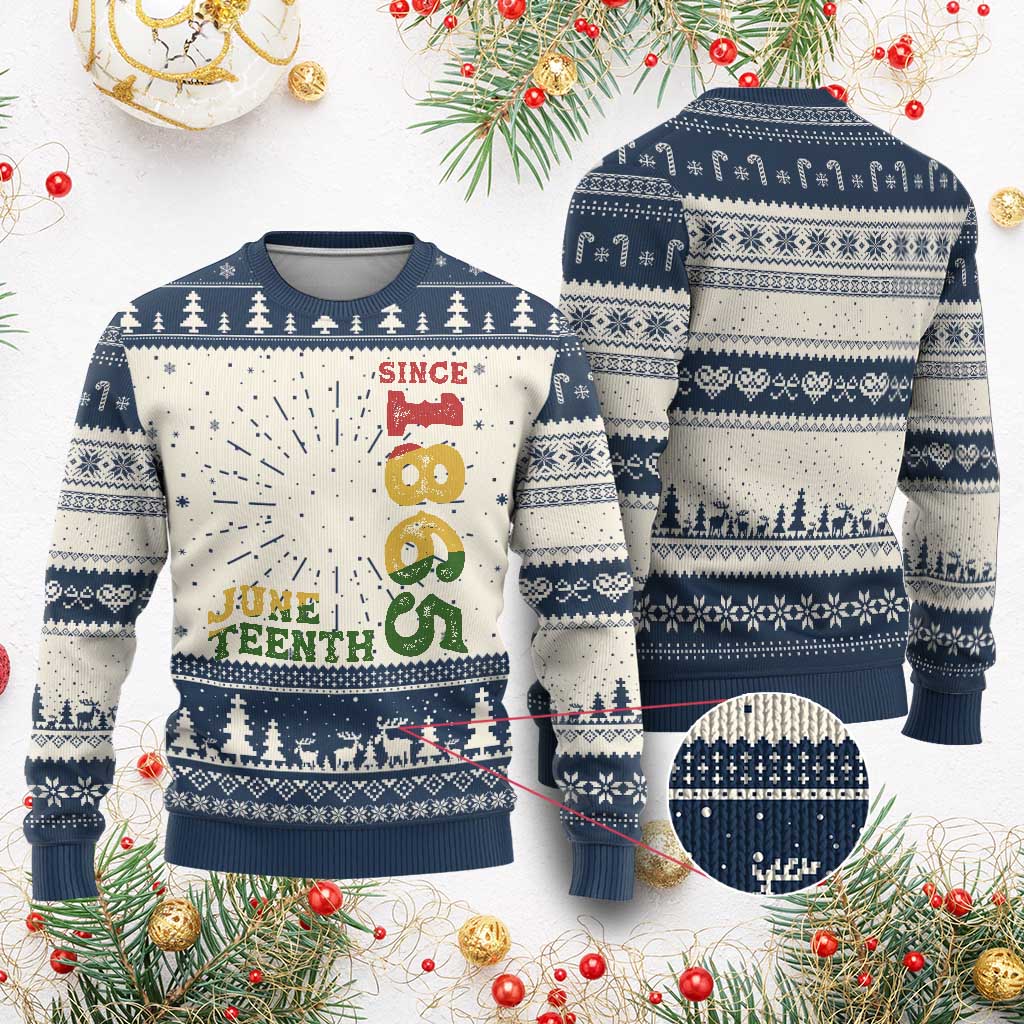 Juneteenth Since 1865 Knit Sweatshirt Freedom Black History Independence Day