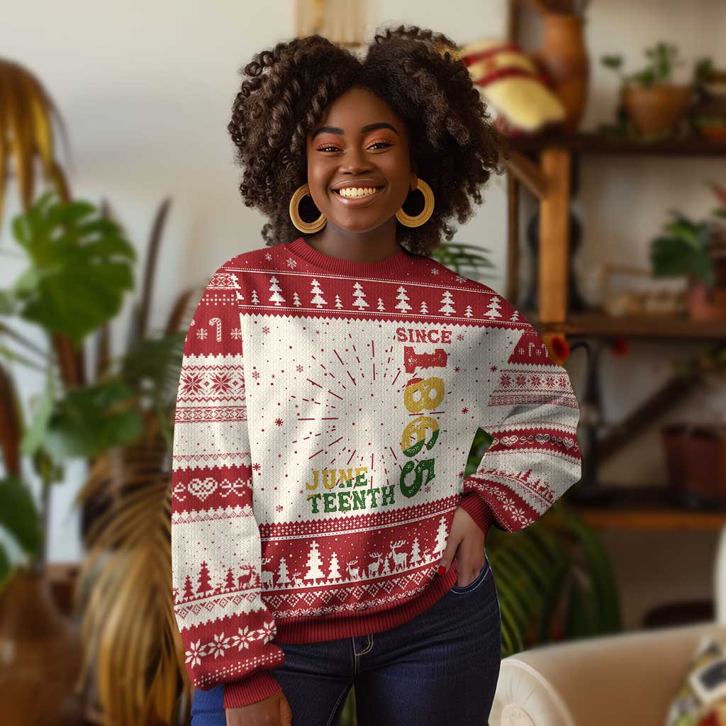Juneteenth Since 1865 Knit Sweatshirt Freedom Black History Independence Day