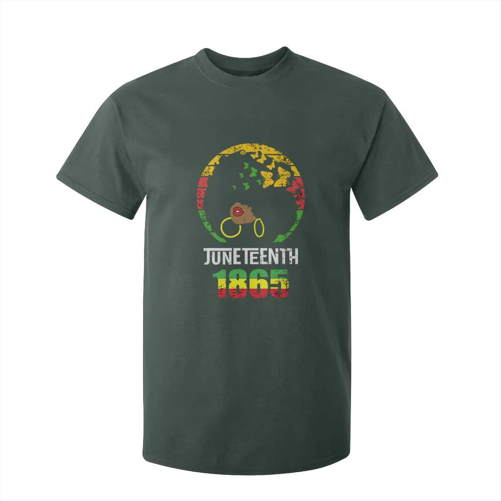 Juneteenth 1865 T Shirt For Kid Retro Black Woman Pride