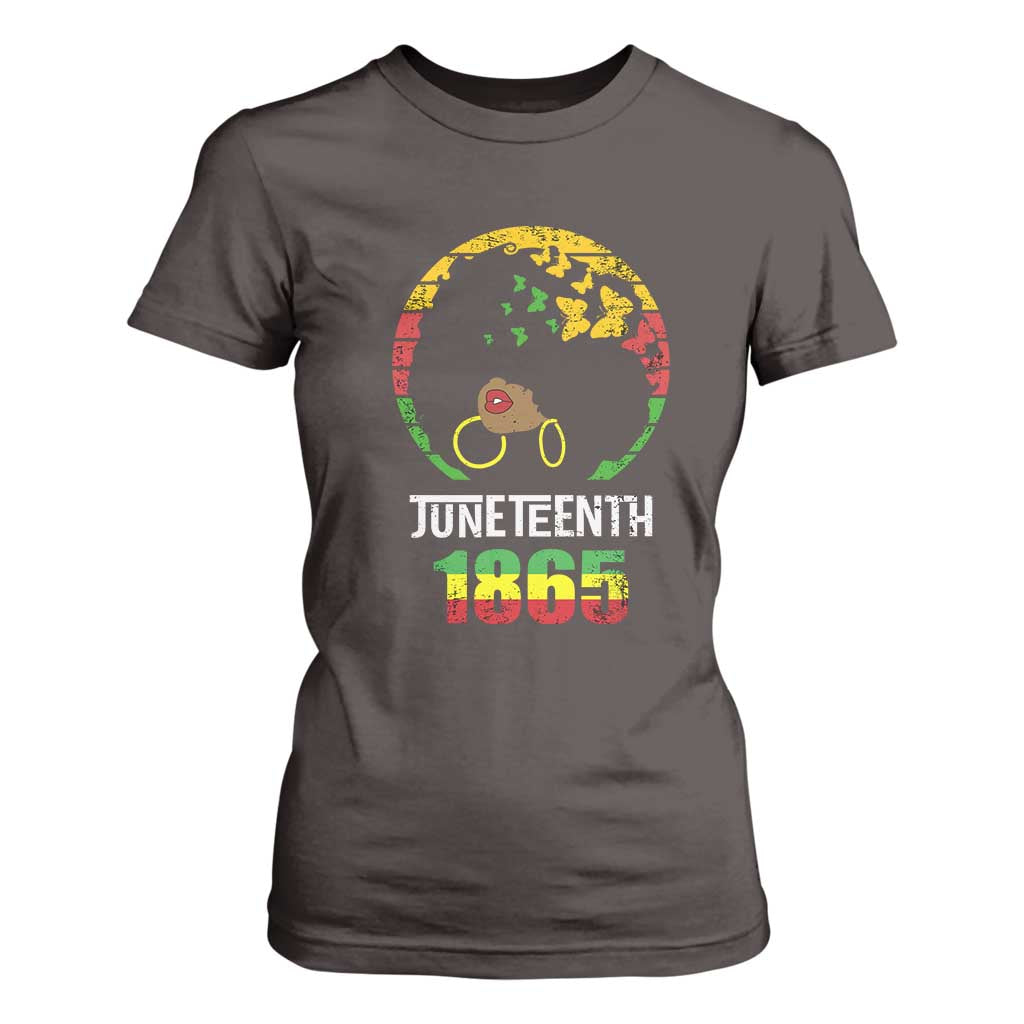 Juneteenth 1865 T Shirt For Women Retro Black Woman Pride