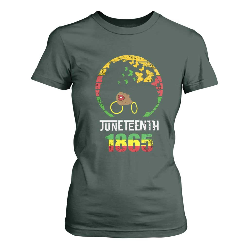 Juneteenth 1865 T Shirt For Women Retro Black Woman Pride