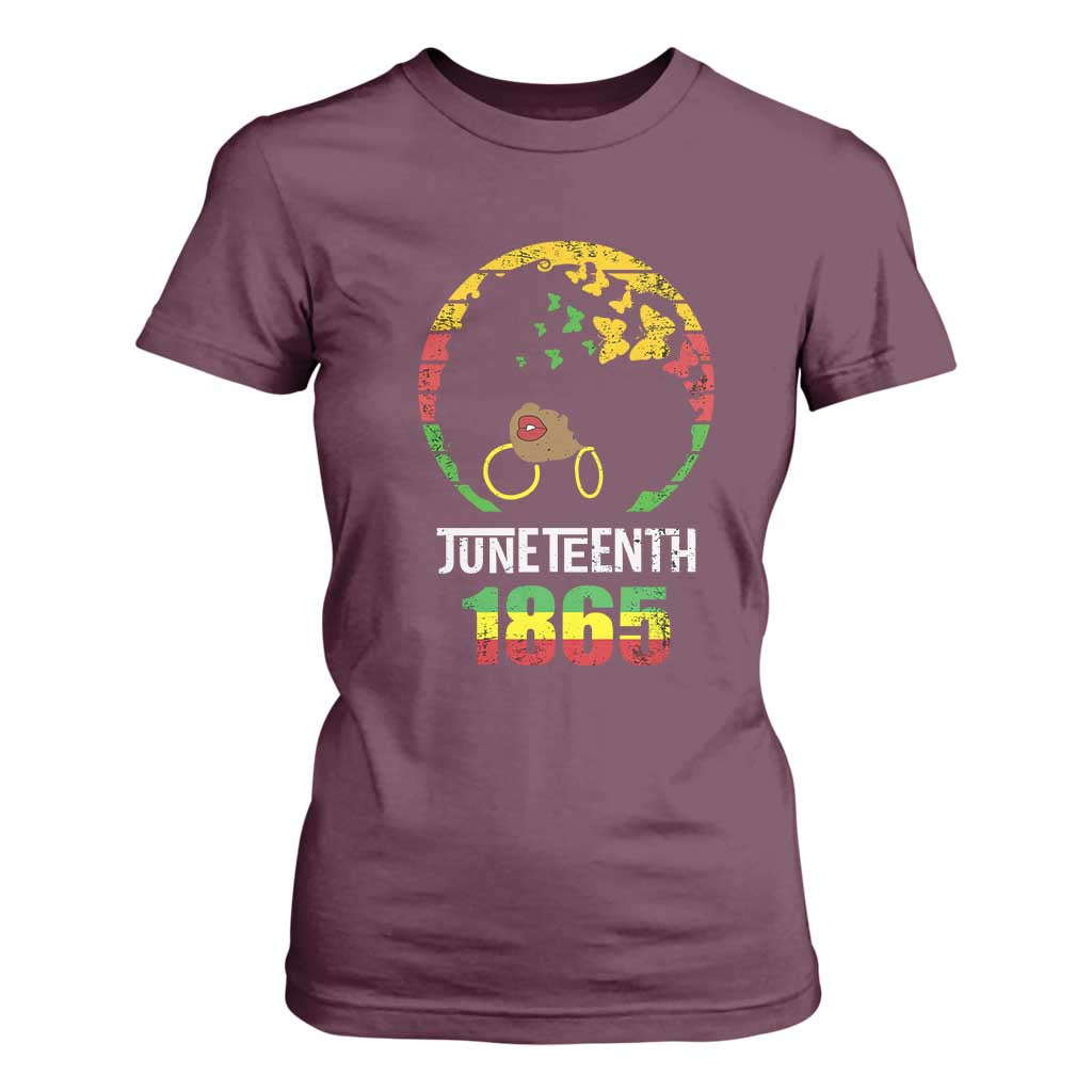 Juneteenth 1865 T Shirt For Women Retro Black Woman Pride