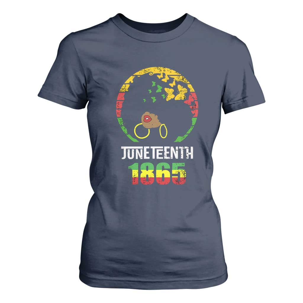 Juneteenth 1865 T Shirt For Women Retro Black Woman Pride