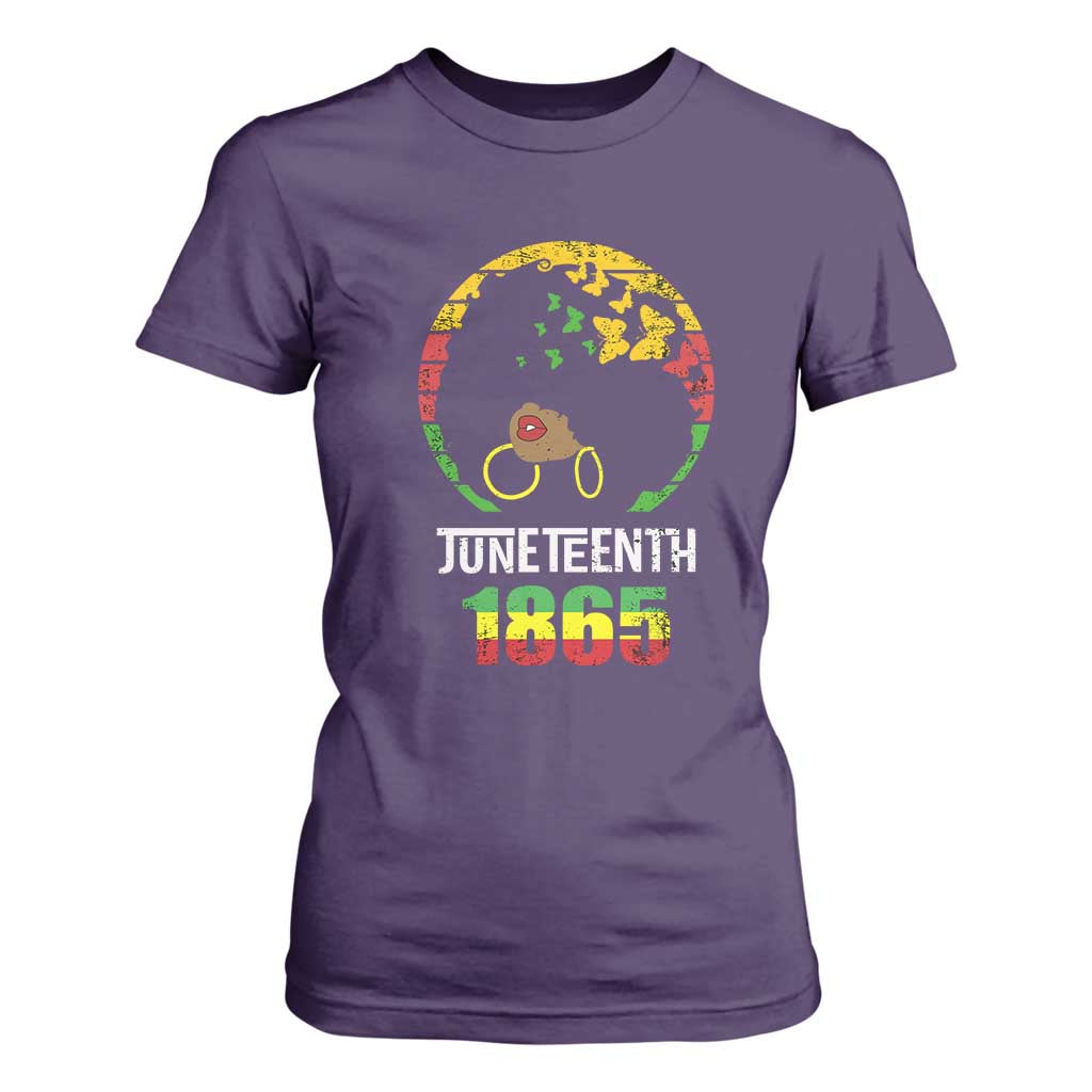 Juneteenth 1865 T Shirt For Women Retro Black Woman Pride