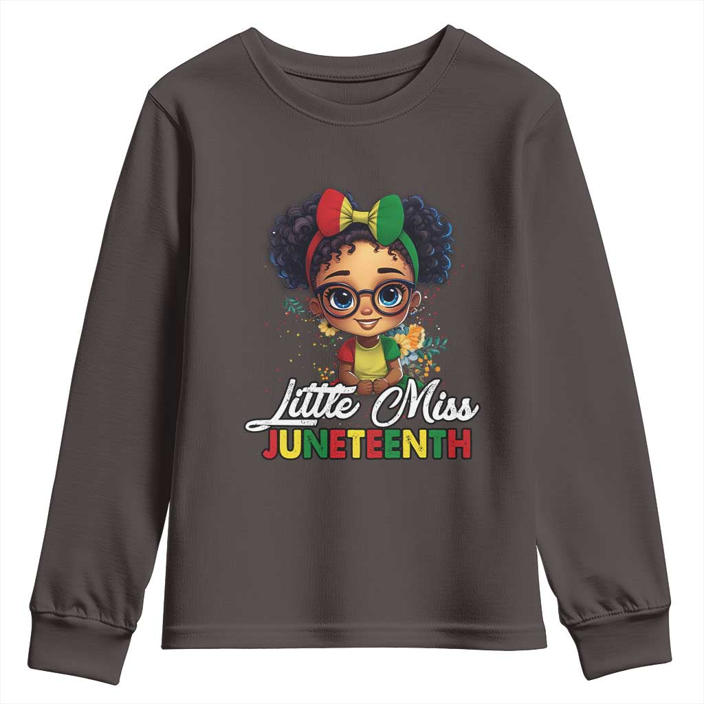 Little Miss Juneteenth Youth Long Sleeve Shirt Since 1865 Black History