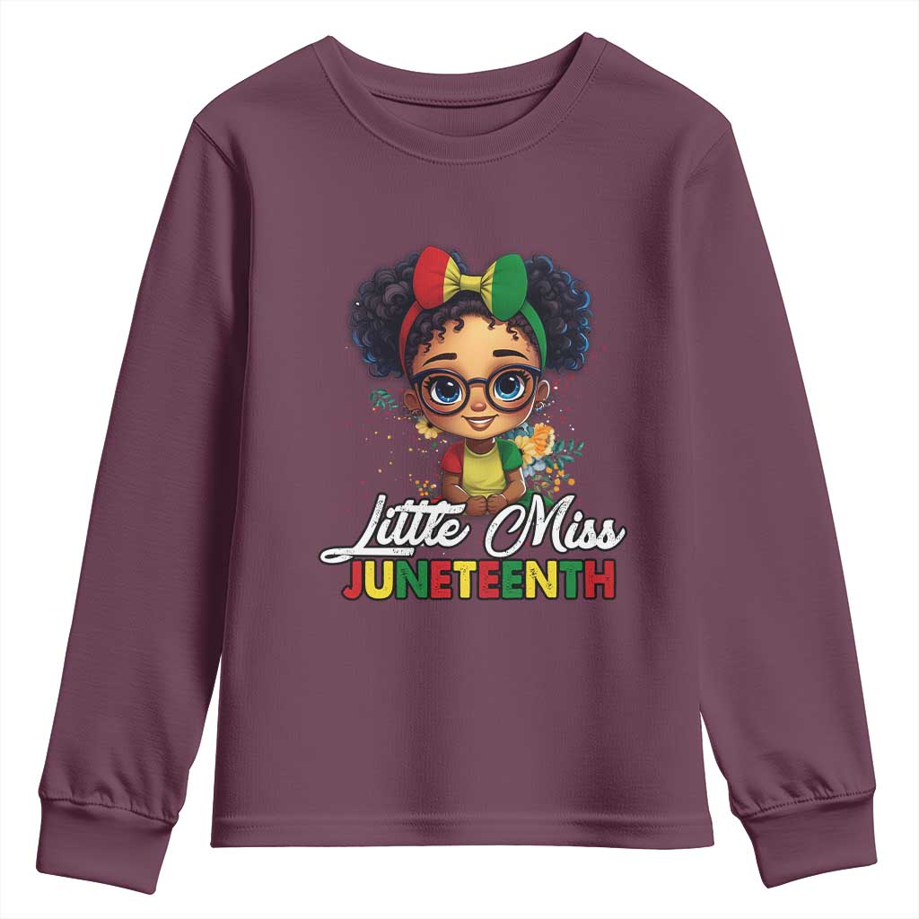 Little Miss Juneteenth Youth Long Sleeve Shirt Since 1865 Black History