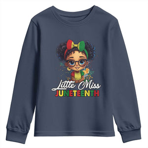 Little Miss Juneteenth Youth Long Sleeve Shirt Since 1865 Black History
