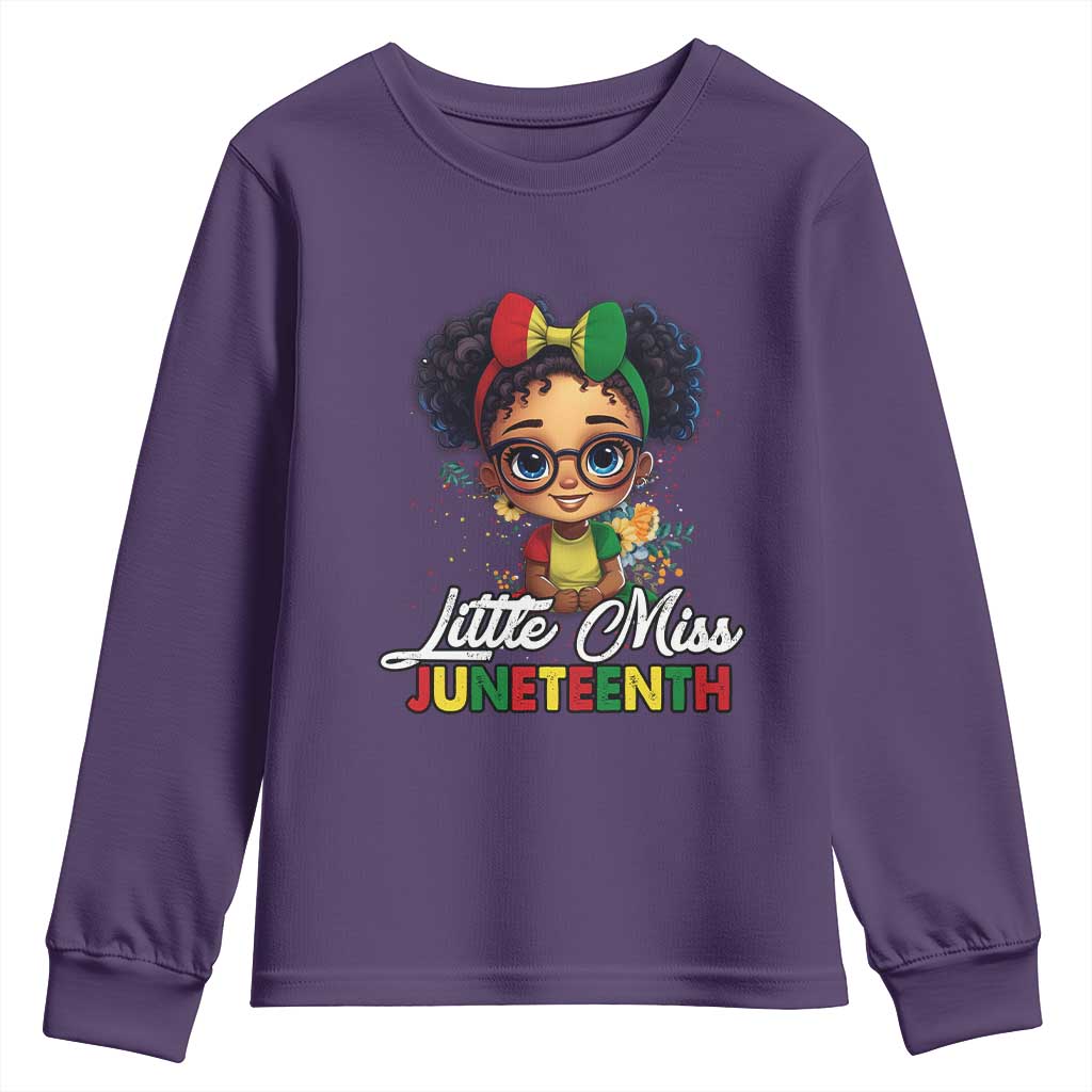 Little Miss Juneteenth Youth Long Sleeve Shirt Since 1865 Black History