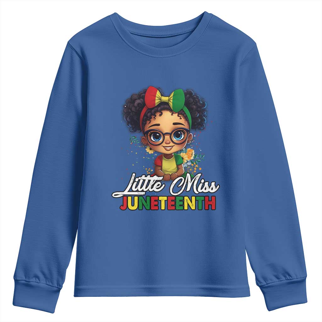 Little Miss Juneteenth Youth Long Sleeve Shirt Since 1865 Black History