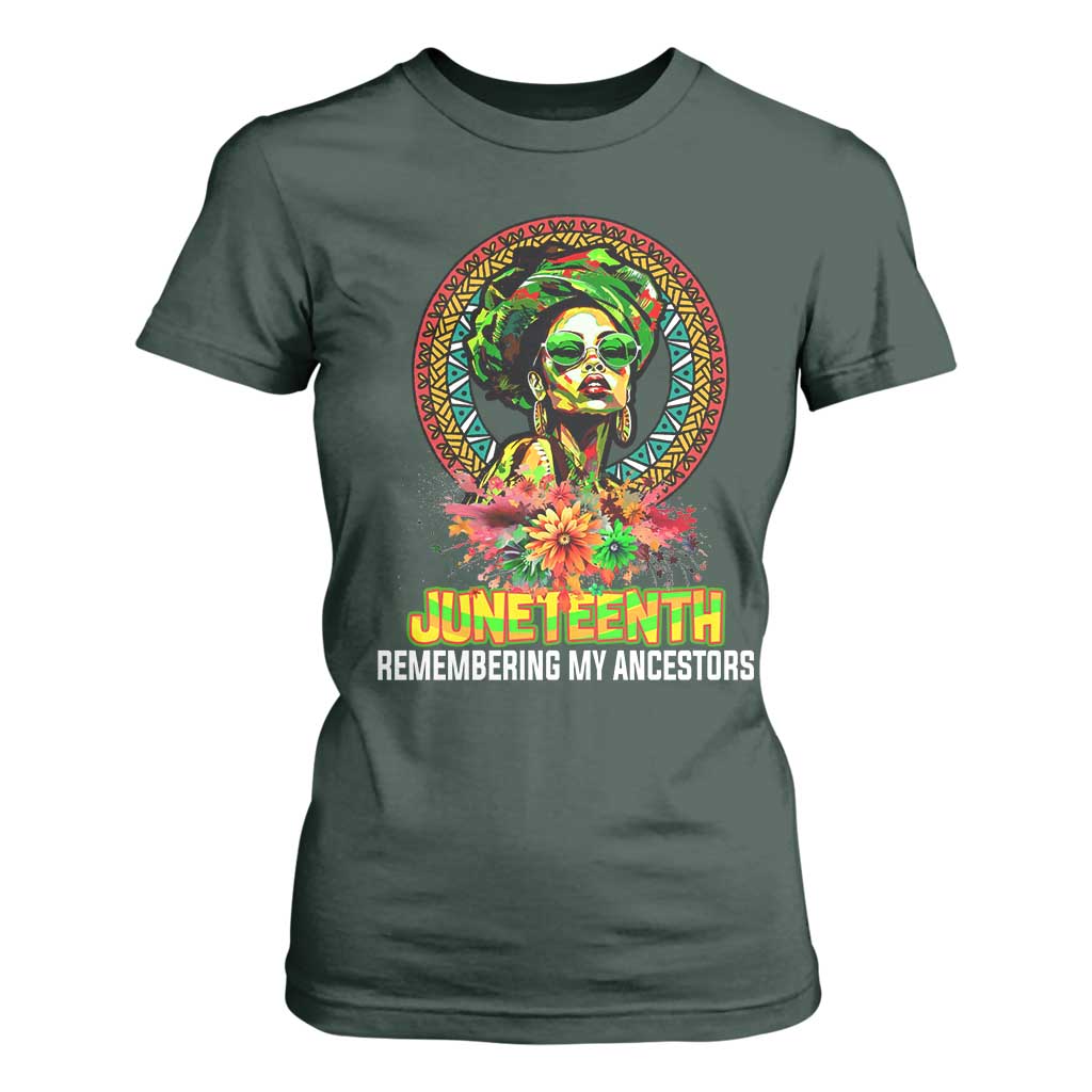 Juneteenth 1865 T Shirt For Women Remembering Ancestors African American Woman