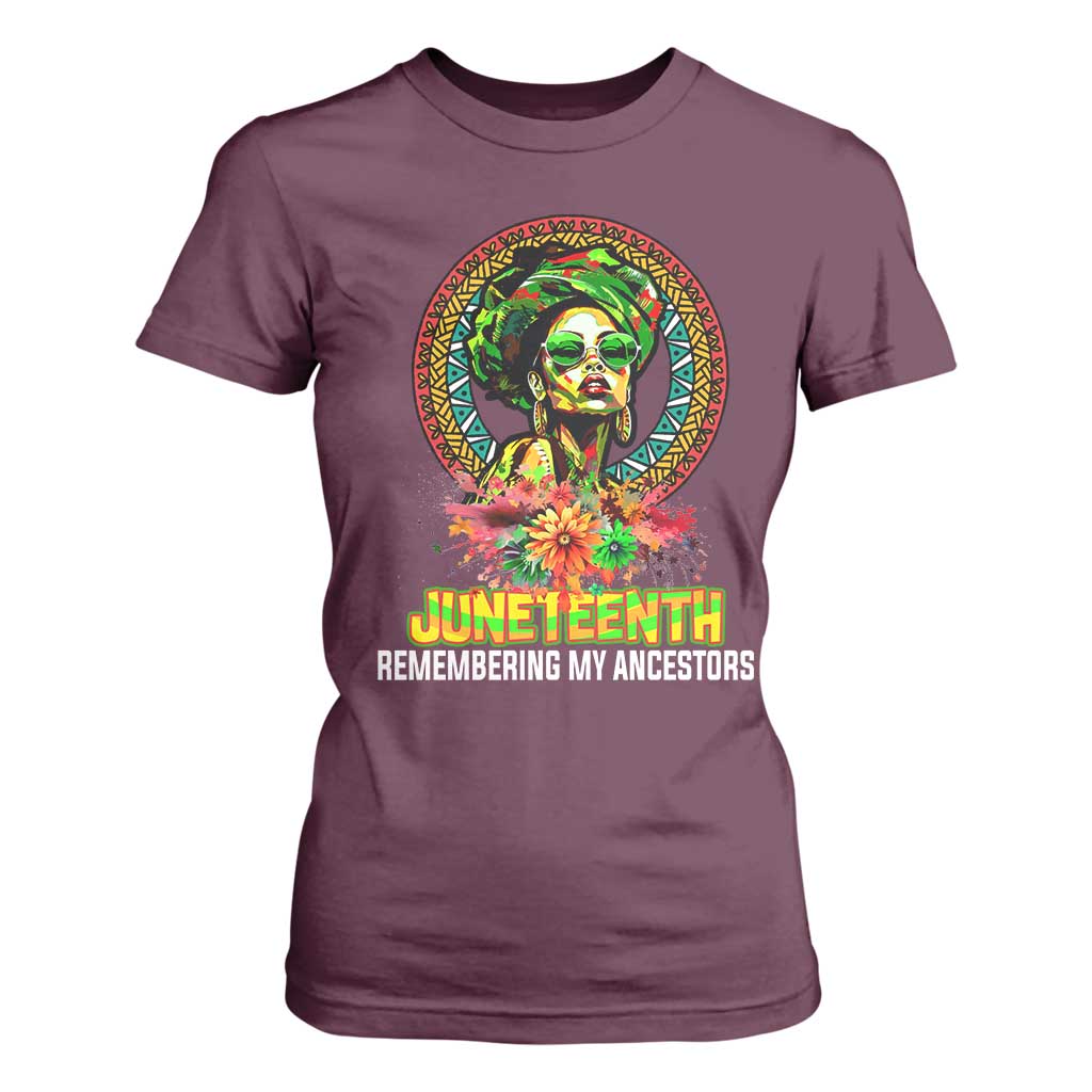 Juneteenth 1865 T Shirt For Women Remembering Ancestors African American Woman