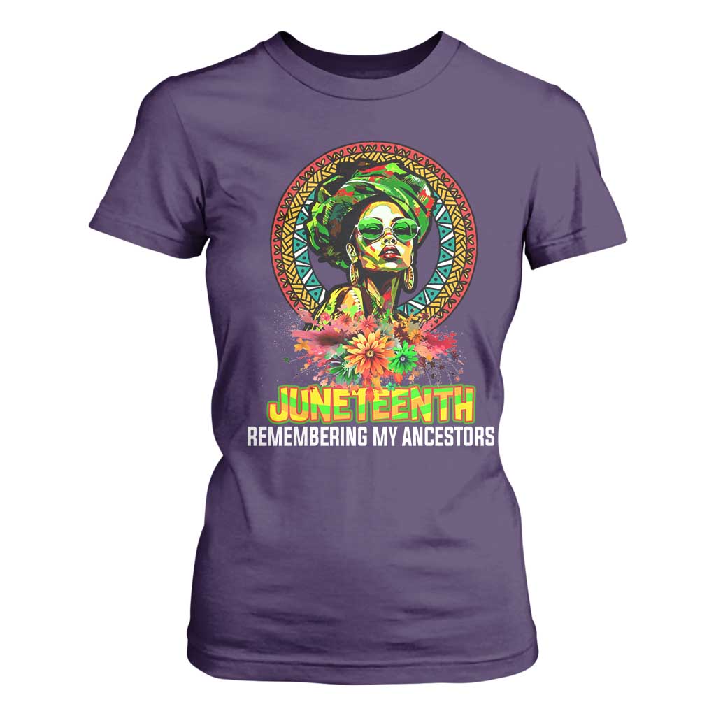 Juneteenth 1865 T Shirt For Women Remembering Ancestors African American Woman