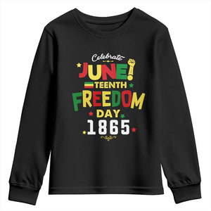 Celebrate Juneteenth 1865 Youth Long Sleeve Shirt Freedom Day Black History Independence