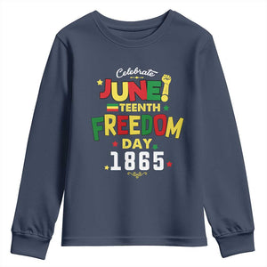Celebrate Juneteenth 1865 Youth Long Sleeve Shirt Freedom Day Black History Independence
