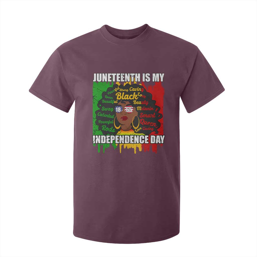 Juneteenth Is My Independence Day T Shirt For Kid Since 1865 African American Woman