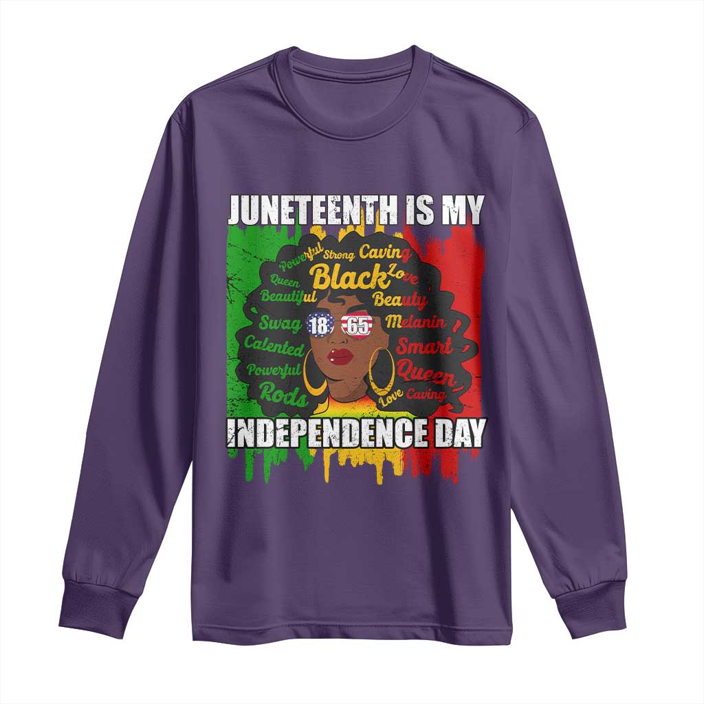 Juneteenth Is My Independence Day Long Sleeve Shirt Since 1865 African American Woman