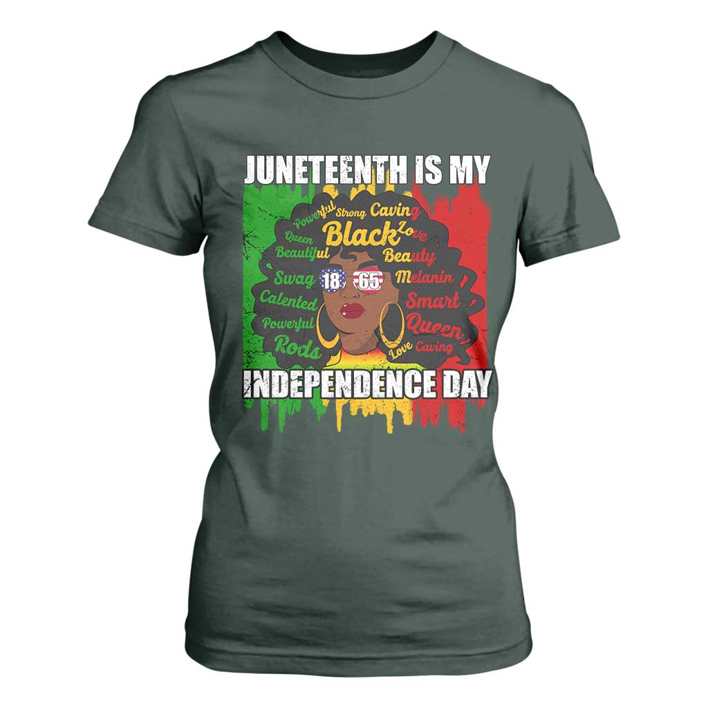 Juneteenth Is My Independence Day T Shirt For Women Since 1865 African American Woman
