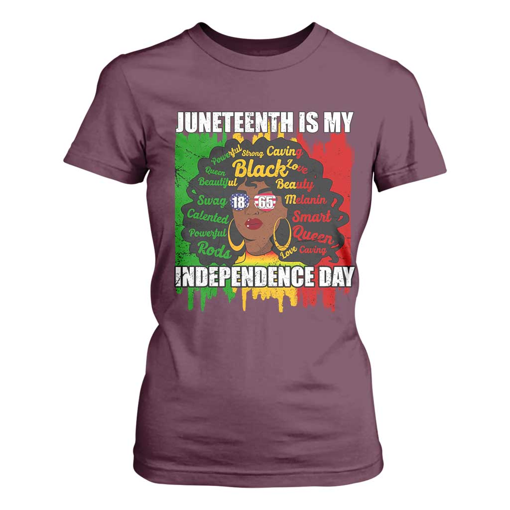 Juneteenth Is My Independence Day T Shirt For Women Since 1865 African American Woman