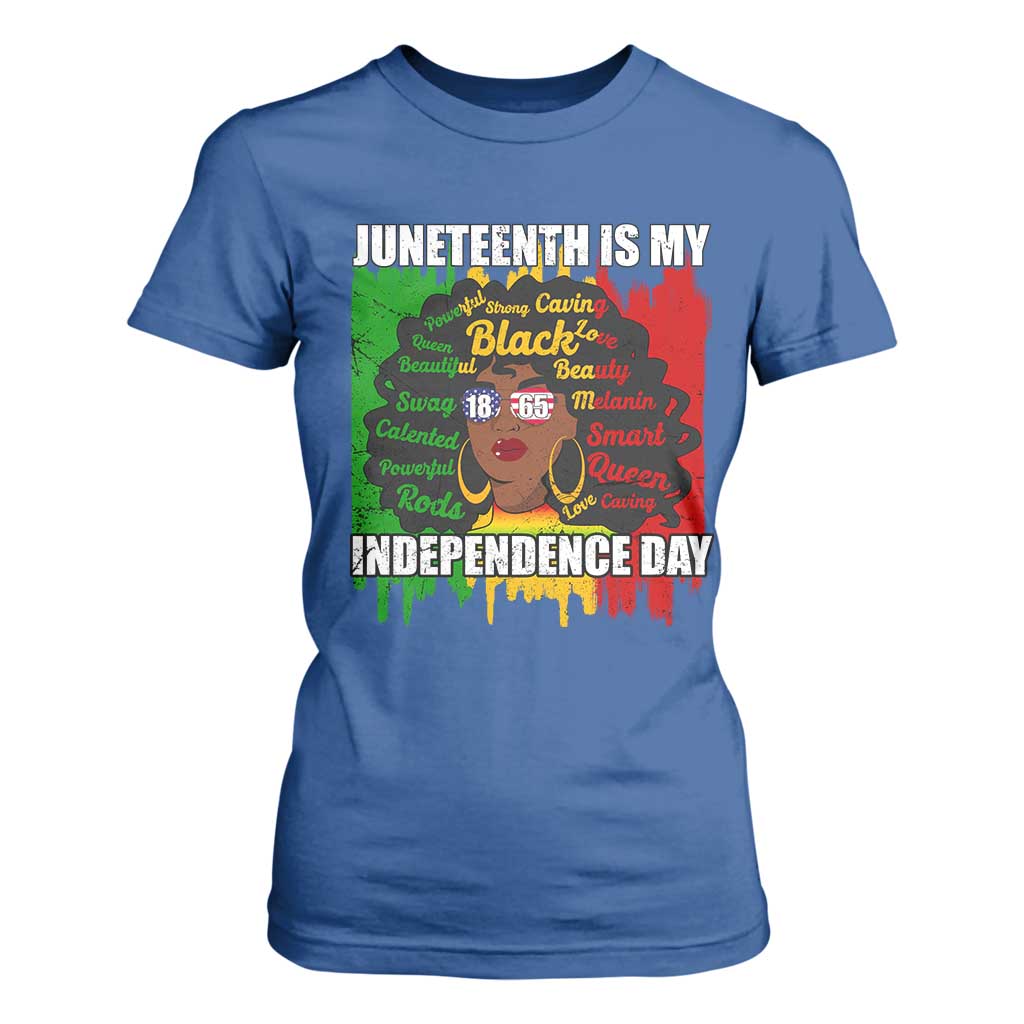 Juneteenth Is My Independence Day T Shirt For Women Since 1865 African American Woman