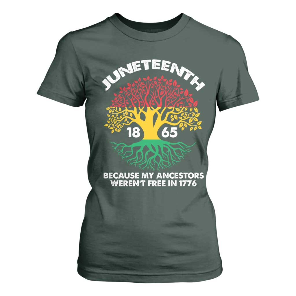 Juneteenth 1865 T Shirt For Women Because My Ancestor Weren't Free In 1776 African American Roots