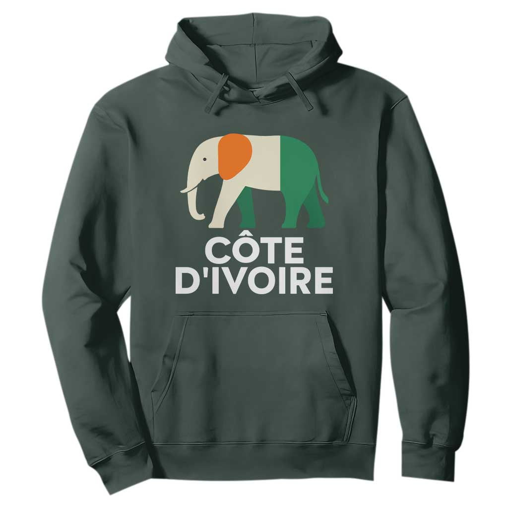 Proud Côte d'Ivoire Elephant Ivory Coast Flag Hoodie Ivorian Pride Retro Souvenir