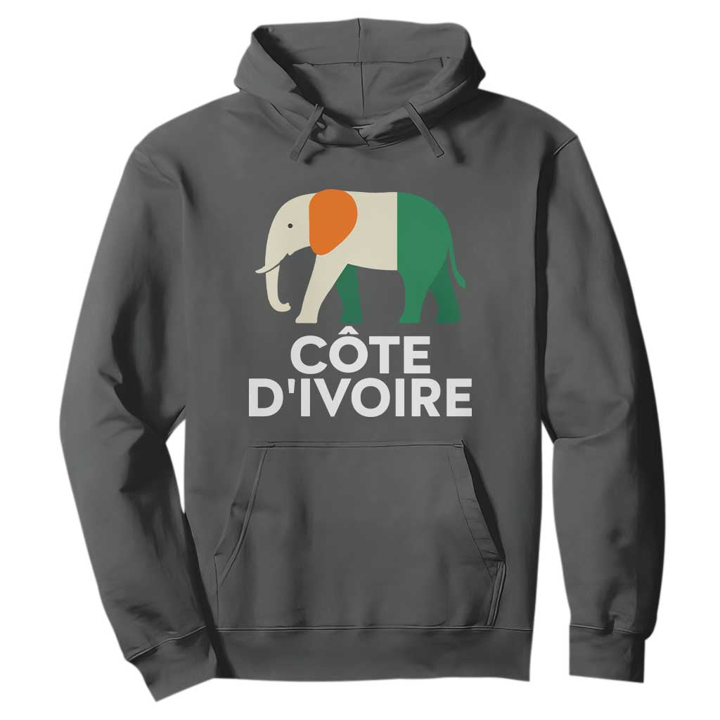 Proud Côte d'Ivoire Elephant Ivory Coast Flag Hoodie Ivorian Pride Retro Souvenir