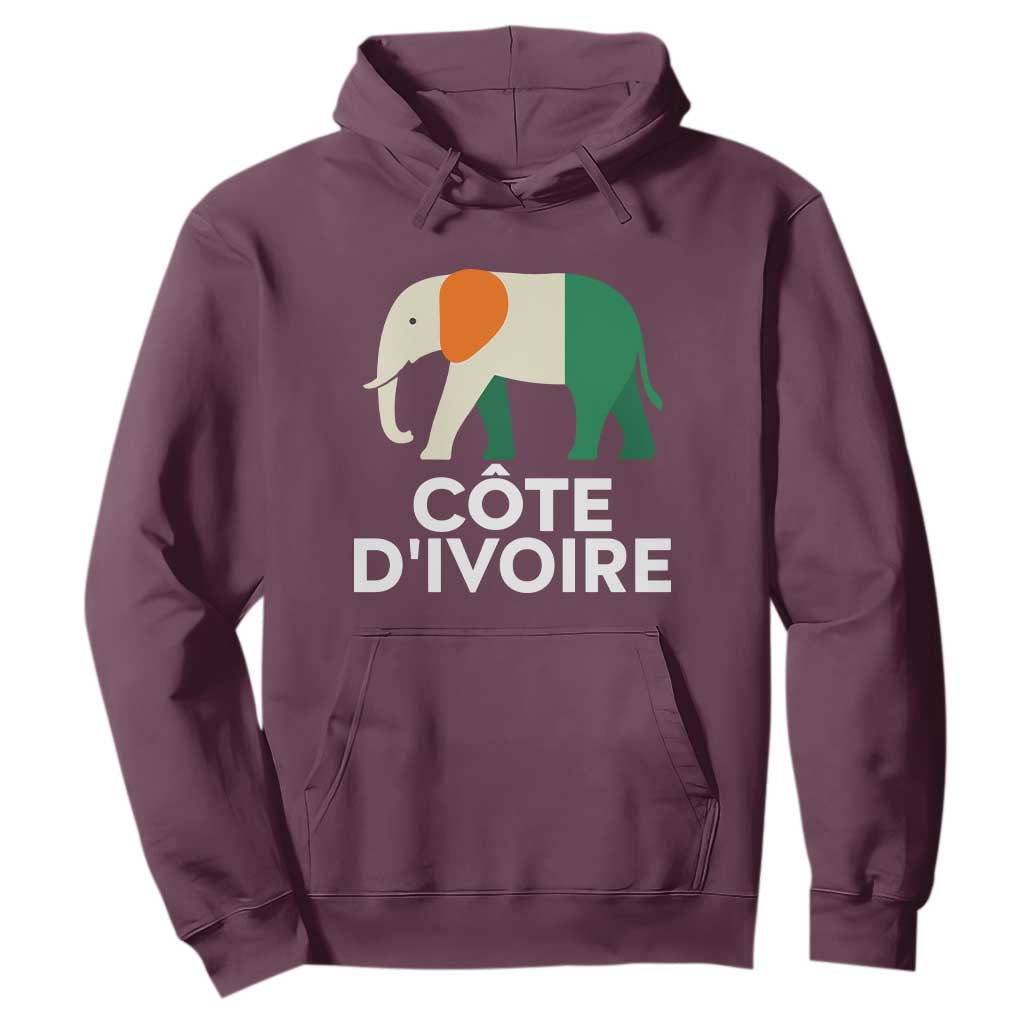 Proud Côte d'Ivoire Elephant Ivory Coast Flag Hoodie Ivorian Pride Retro Souvenir