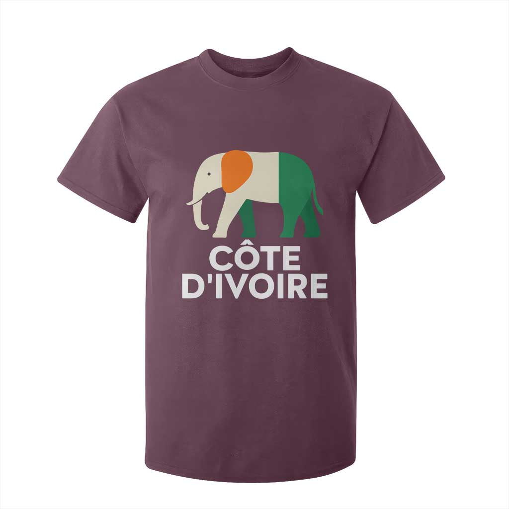 Proud Côte d'Ivoire Elephant Ivory Coast Flag T Shirt For Kid Ivorian Pride Retro Souvenir