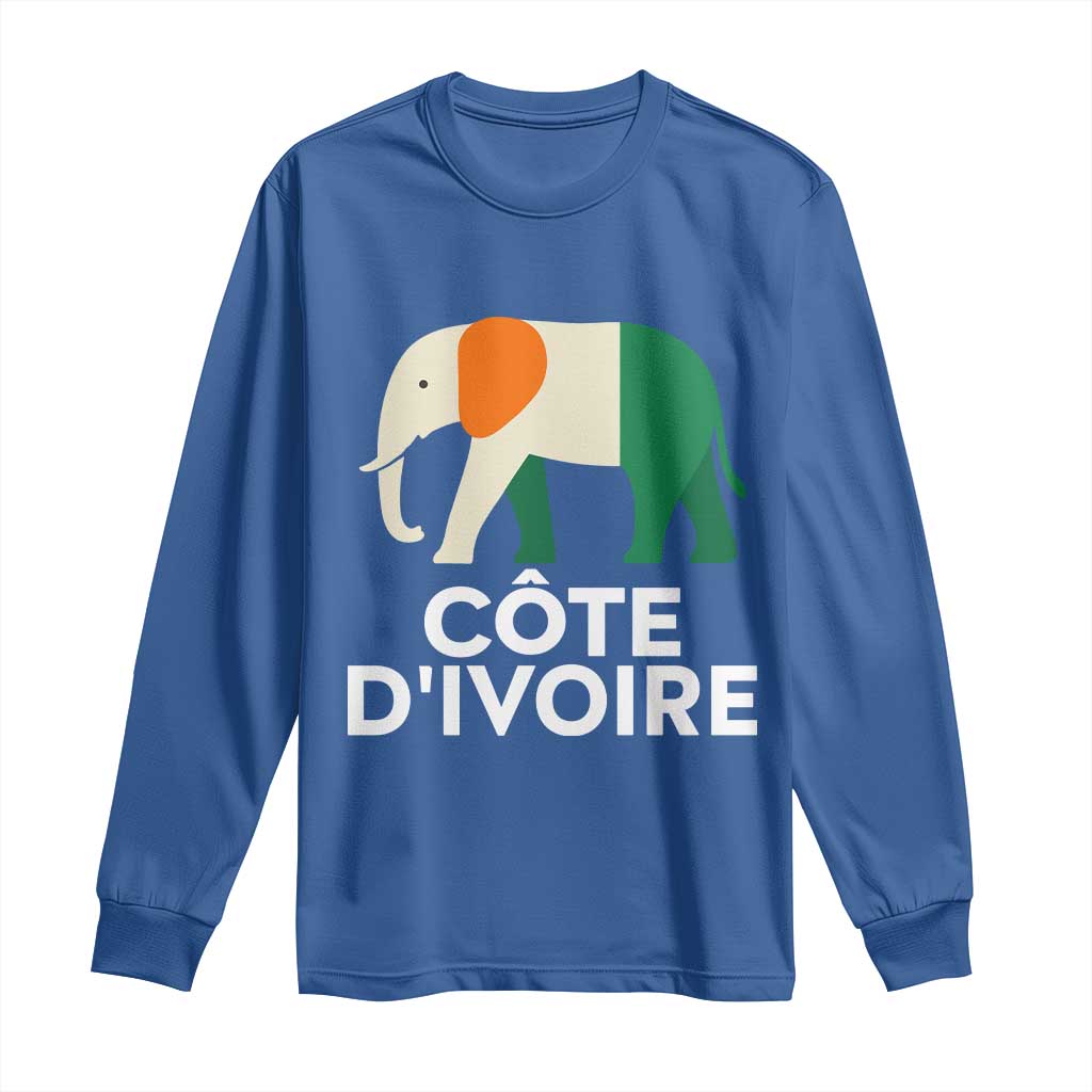 Proud Côte d'Ivoire Elephant Ivory Coast Flag Long Sleeve Shirt Ivorian Pride Retro Souvenir