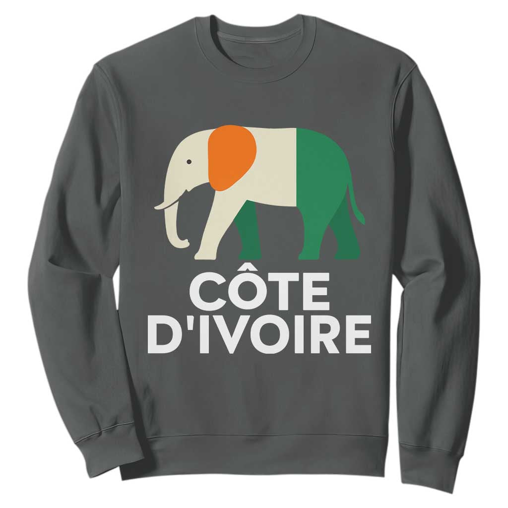 Proud Côte d'Ivoire Elephant Ivory Coast Flag Sweatshirt Ivorian Pride Retro Souvenir