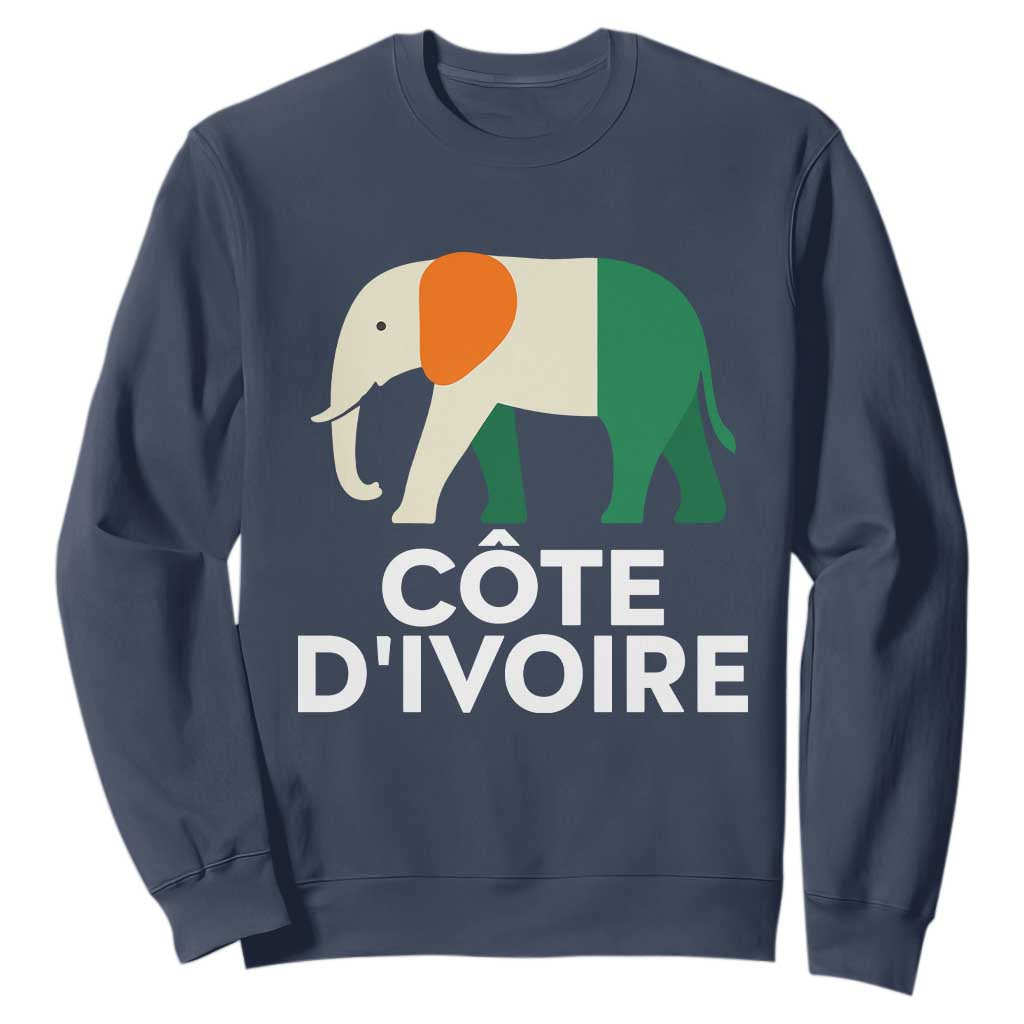Proud Côte d'Ivoire Elephant Ivory Coast Flag Sweatshirt Ivorian Pride Retro Souvenir