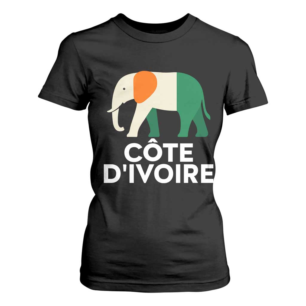 Proud Côte d'Ivoire Elephant Ivory Coast Flag T Shirt For Women Ivorian Pride Retro Souvenir