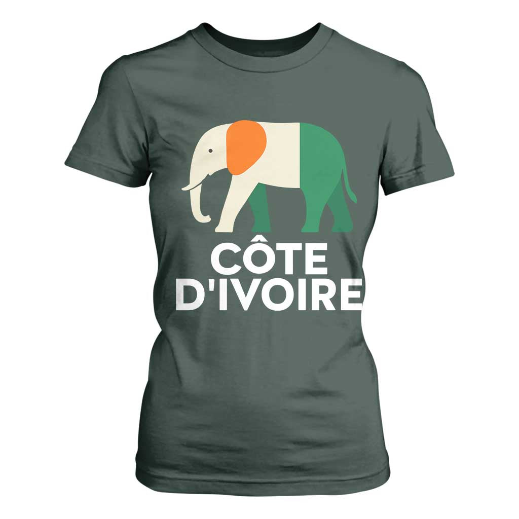 Proud Côte d'Ivoire Elephant Ivory Coast Flag T Shirt For Women Ivorian Pride Retro Souvenir
