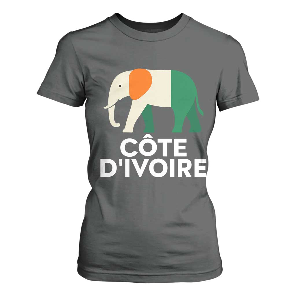 Proud Côte d'Ivoire Elephant Ivory Coast Flag T Shirt For Women Ivorian Pride Retro Souvenir