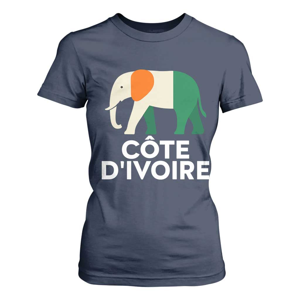 Proud Côte d'Ivoire Elephant Ivory Coast Flag T Shirt For Women Ivorian Pride Retro Souvenir