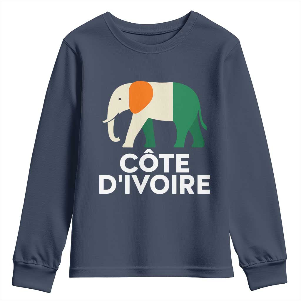 Proud Côte d'Ivoire Elephant Ivory Coast Flag Youth Sweatshirt Ivorian Pride Retro Souvenir