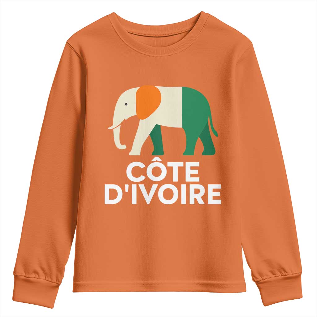 Proud Côte d'Ivoire Elephant Ivory Coast Flag Youth Sweatshirt Ivorian Pride Retro Souvenir