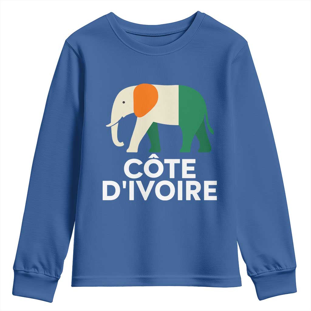 Proud Côte d'Ivoire Elephant Ivory Coast Flag Youth Sweatshirt Ivorian Pride Retro Souvenir